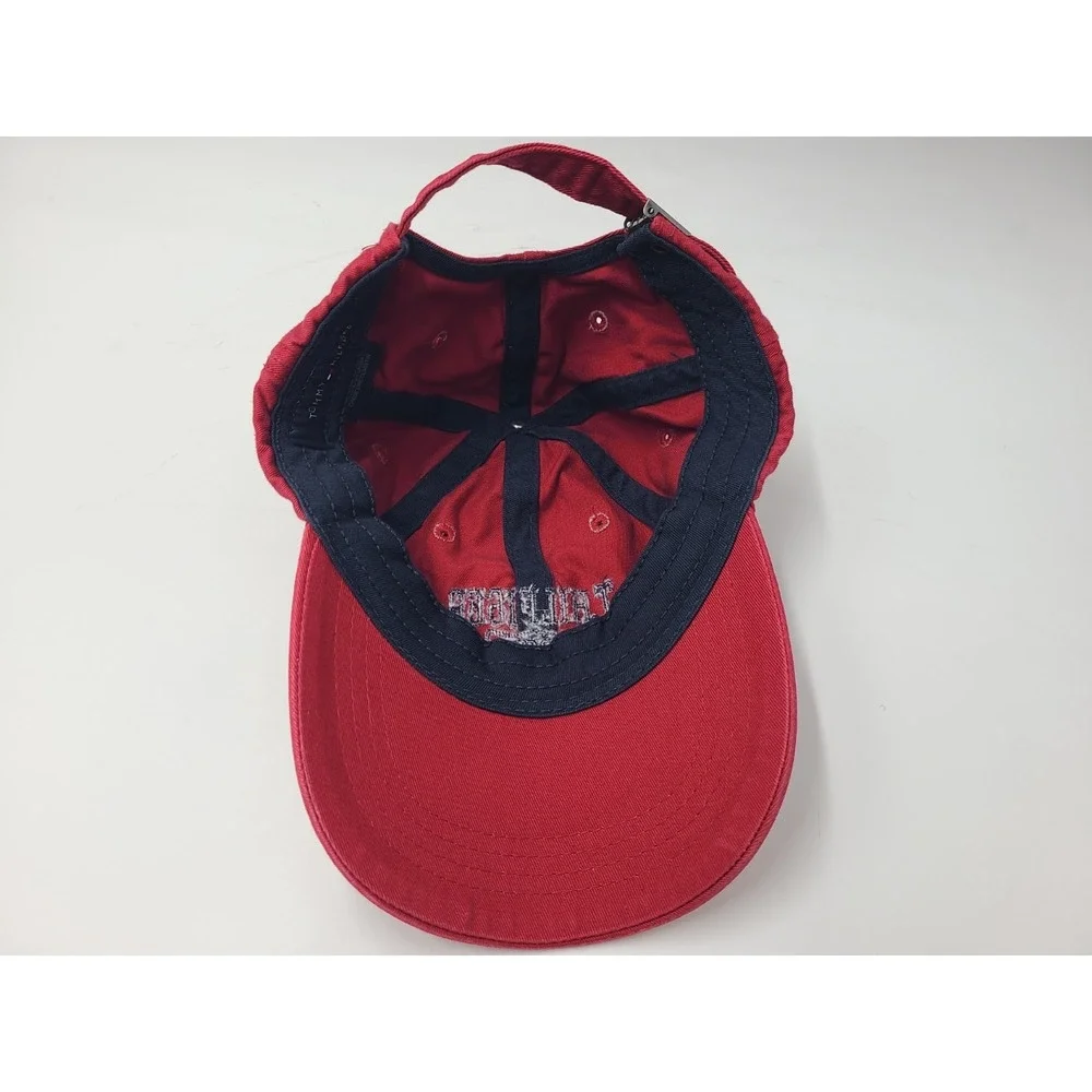 Tommy Hilfiger Est 1985 Strapback Adjustable (Fits Small) Hat Cap Cotton Dad Red